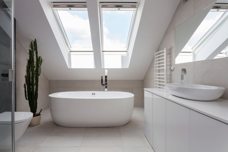 Bright Bathroom with Skylights